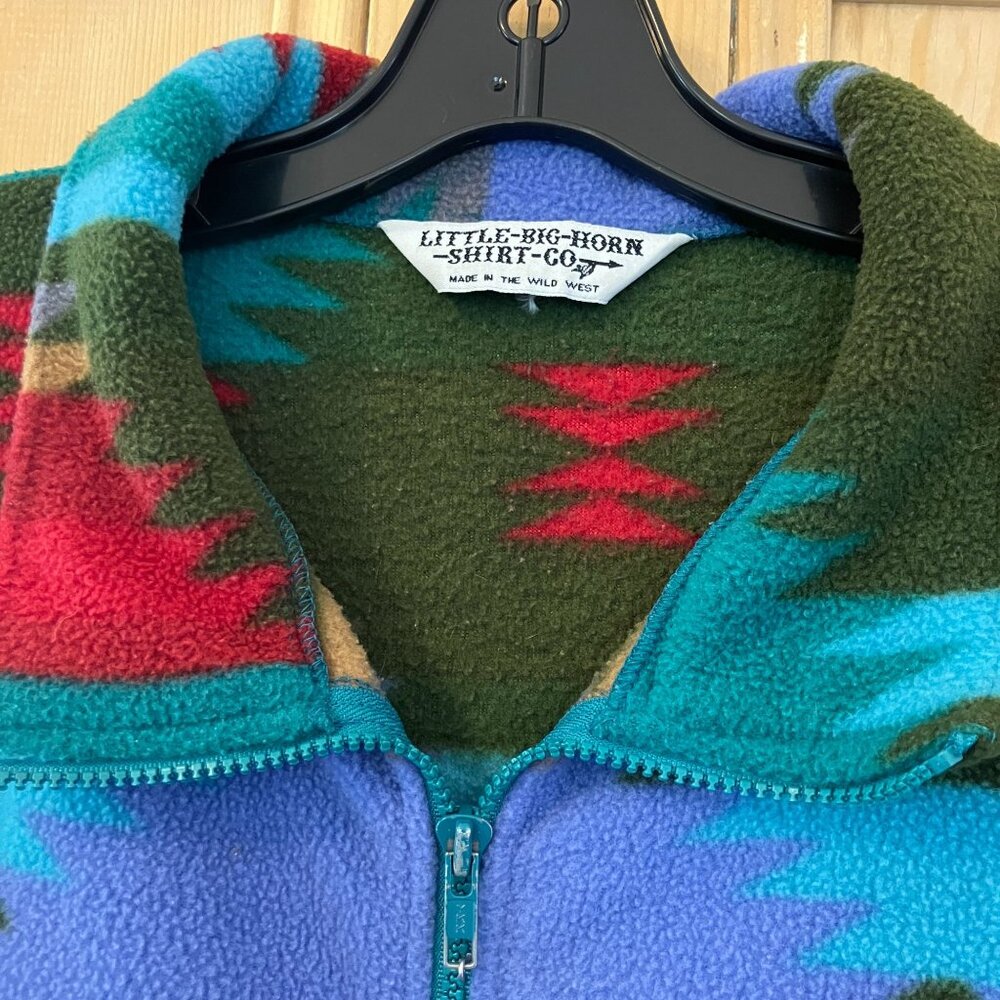 Little Big Horn Shirt Co Mens Aztec USA Alaska Fleece Jacket Large Purple FA EXC - Picture 4 of 10